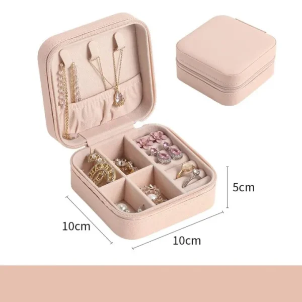 Portable Mini Travel Jewelry Storage Box for Storing Earrings, Rings, Necklaces, and more. - Image 3