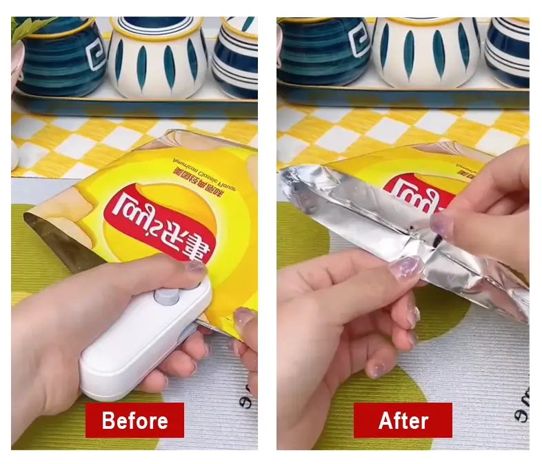 Mini Sealing Machine before and after