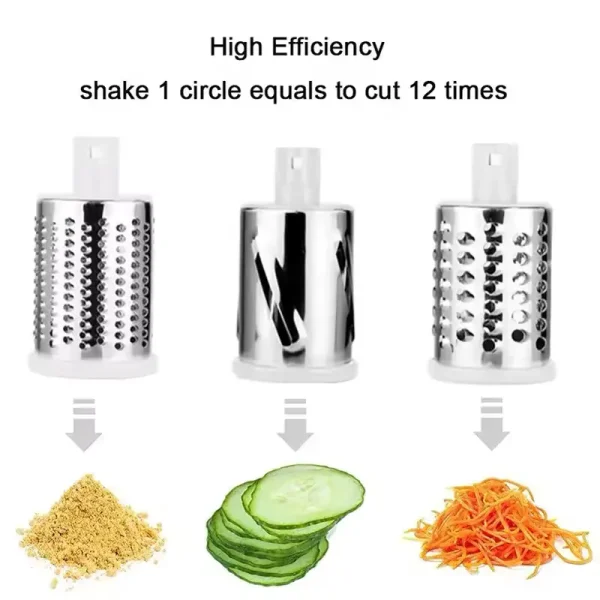 3-in-1 Manual Rotary Vegetable Shredder, Slicer, and Grinder - Image 2