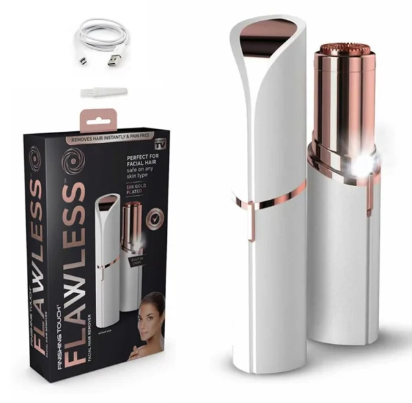 Rechargeable Flawless Facial Hair Remover & Eyebrow Trimmer - Fast, Painless & Portable - Image 2
