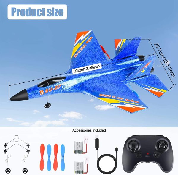 SU-27 RC Jet Fighter Plane with LED Light – 2.4GHz, 300m Range - Image 8