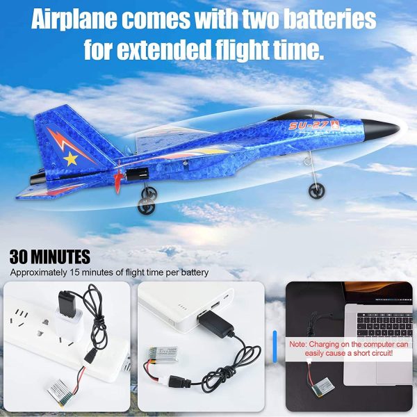 SU-27 RC Jet Fighter Plane with LED Light – 2.4GHz, 300m Range - Image 7