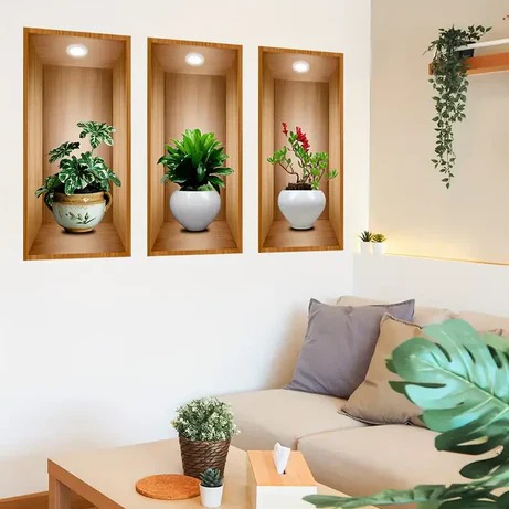 3D Plant Wall Stickers (Set of 3) - Image 2